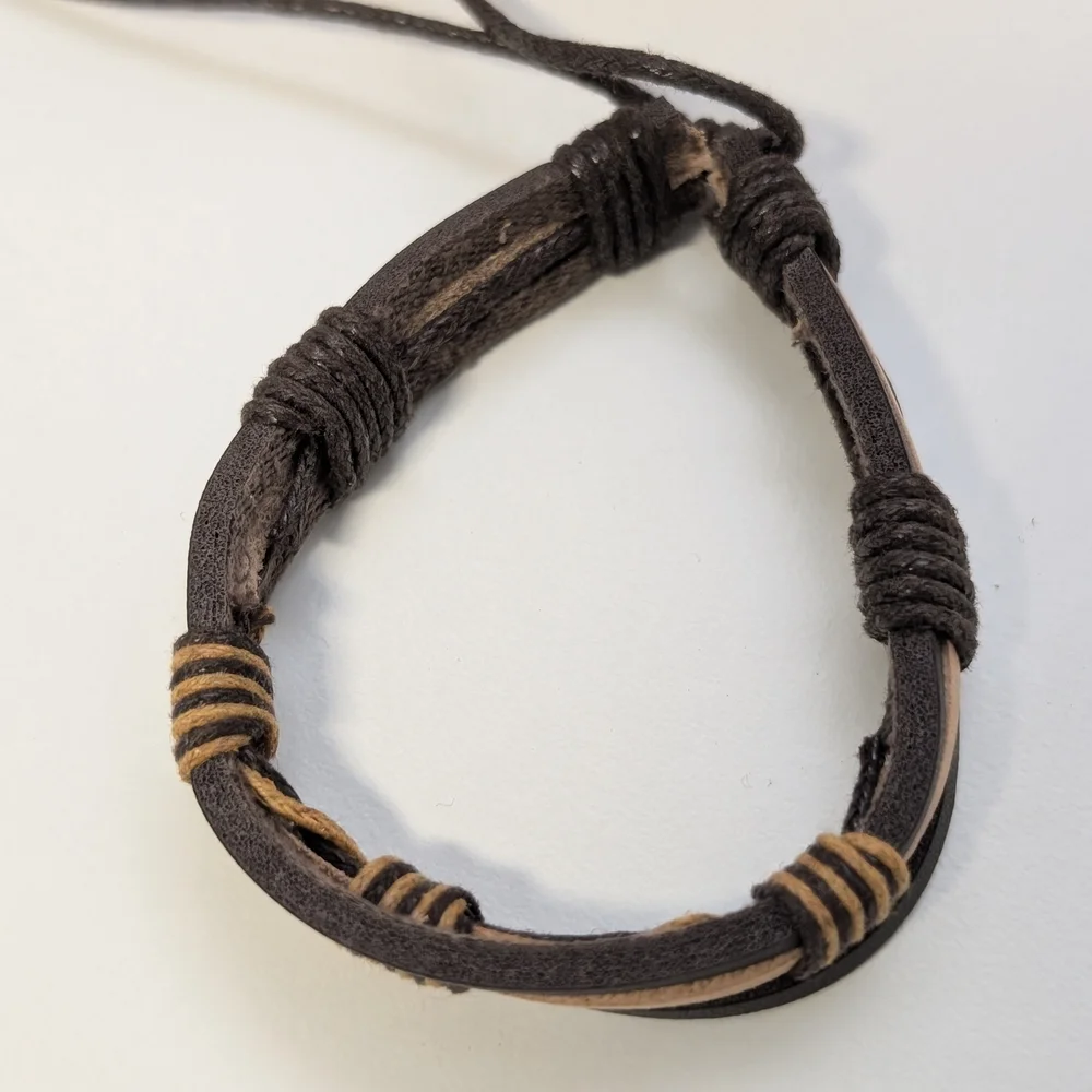 Brown and Tan Leather Bracelet